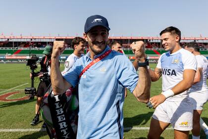 Santiago Gómez Cora disfrutó de muchos momentos de festejos en la actual temporada del rugby seven