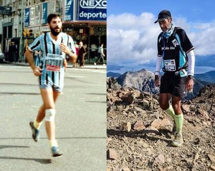 Santiago Luis Carregal corre desde hace 45 años, empezó a los 18, acá el antes y el después, y piensa seguir muchos años más