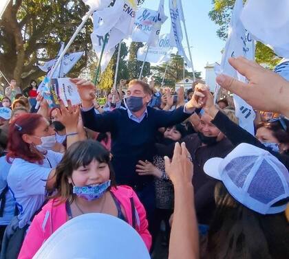 Santilli, estuvo este lunes por la tarde General Rodríguez junto al  1° candidato a concejal de la ciudad, Darío Kubar.