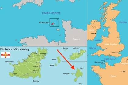 Sark está ubicada en medio del archipiélago de Guernsey, en el Canal de la Mancha, frente a las costas de Francia