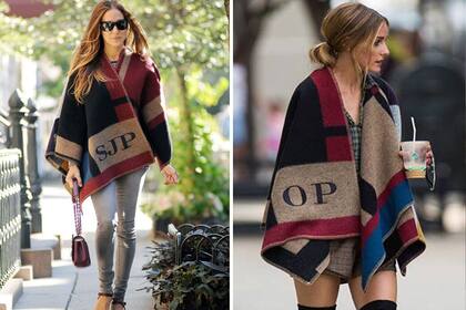 Sarah Jessica Parker y olivia Palermo con el poncho Burberry