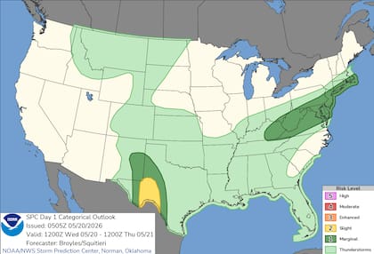 Satélites y radares meteorológicos detectaron condiciones propicias para el desarrollo de tormentas severas y superceldas capaces de generar granizo de más de dos pulgadas (cinco centímetros) de diámetro en Fort Stockton y Midland