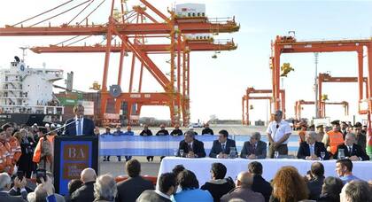 Scioli en un acto en la terminal en julio de 2015