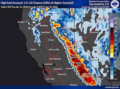 Se anticipan acumulaciones significativas de nieve en las zonas montañosas altas, lo que ha generado una Advertencia de Tormenta Invernal y avisos por clima extremo