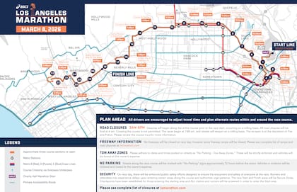 Se anticipan cierres de calles en Los Ángeles debido a la maratón del 8 de marzo