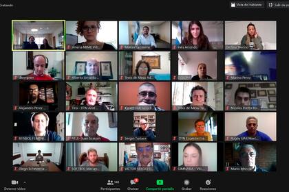 Los representantes de las distintas federaciones y algunos deportistas participaron de la reunión virtual