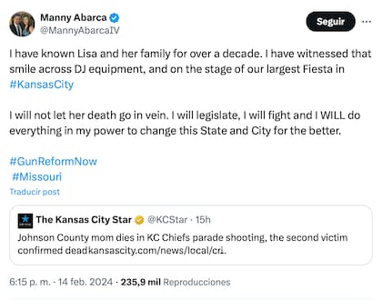 Se despiden de la mujer víctima del tiroteo en Kansas City