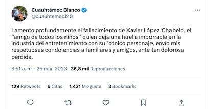 Se despiden de Xavier López 'Chabelo'