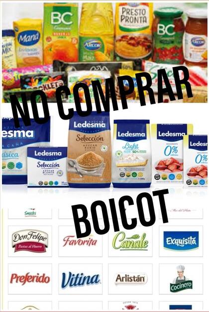 Se difundieron "manuales" de compra incentivando a boicotear a algunas empresas incitando a no comprar sus marcas.