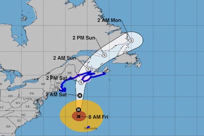 Se espera que el huracán Lee mantenga su ruta hacia el noroeste por la costa de EE.UU. y Canadá