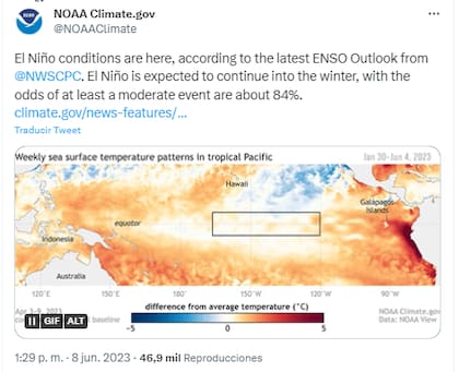 Se espera que los efectos de El Niño se sientan con más fuerza durante el invierno en el hemisferio norte