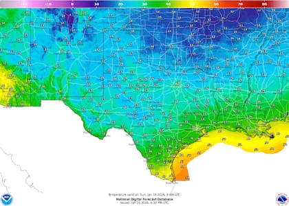 Se espera que varias ciudades y regiones de Texas alcancen o caigan por debajo del punto de congelación durante las noches del sábado y el domingo