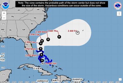 Se esperan condiciones de tormenta tropical en el centro de Bahamas y el noroeste por el paso de Imelda