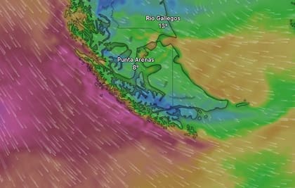 Se esperan fuertes vientos en el extremo sur del país este miércoles.