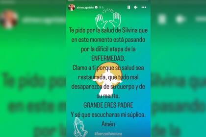 Se extiende la cadena de oración por Silvina Luna (Foto Instagram @ximecapristo)
