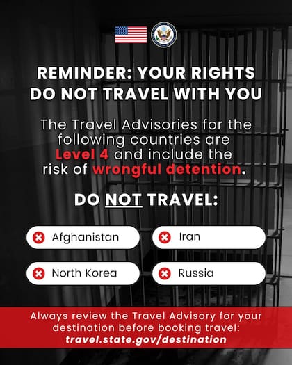 Se identificó naciones específicas como Afganistán, Irán, Corea del Norte y Rusia bajo la categoría de máximo riesgo