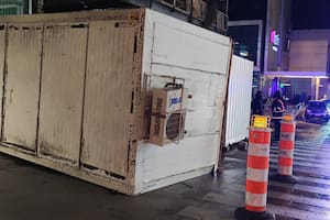 Se le cayó un container encima y salió ilesa