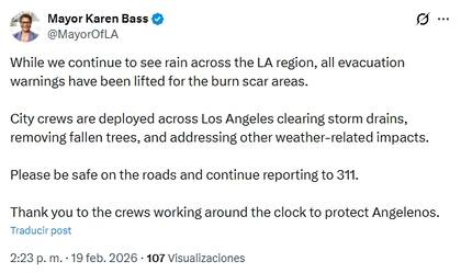 Se levantan todas las advertencias de evacuación en Los Ángeles