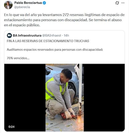 Se levantaron 272 reservas ilegítimas de estacionamiento