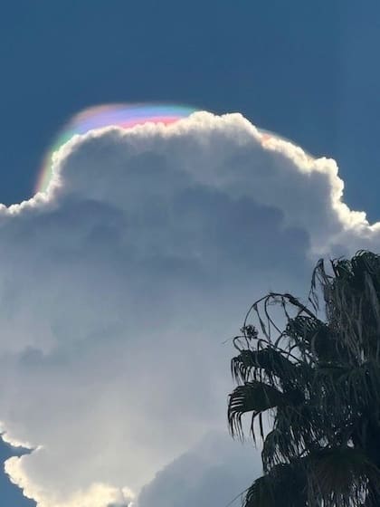 Se observaron nubes teñidas con tonos amarillos, turquesas, rosas y violetas en las playas de Palm Beach