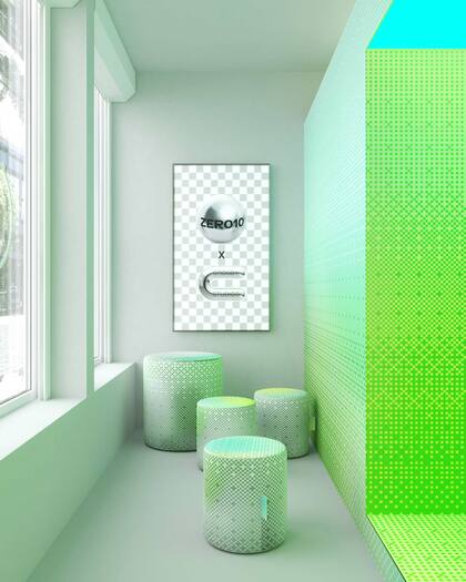 Se podía ver un patrón de píxeles fluorescentes