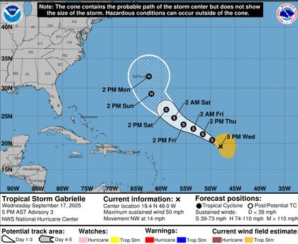 Se prevé una trayectoria hacia el noroeste, sin ser una amenaza hasta el momento en Estados Unidos