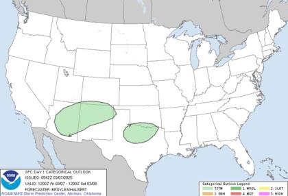 Se prevén tormentas aisladas en Arizona, Nuevo México y partes de Texas