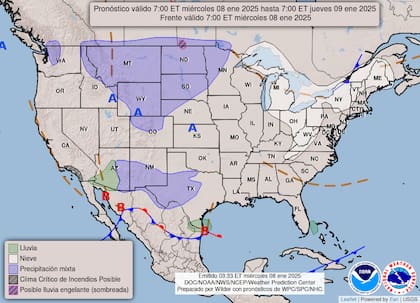 Se pronostican hasta 6 mm de hielo acumulado en Texas y Luisiana, lo que podría generar condiciones extremadamente peligrosas en rutas y puentes