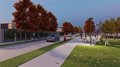 Se trata de un parque lineal sobre la calle Ipiranga