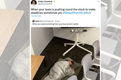 Se viralizó la foto de una gerente de Twitter durmiendo en la oficina