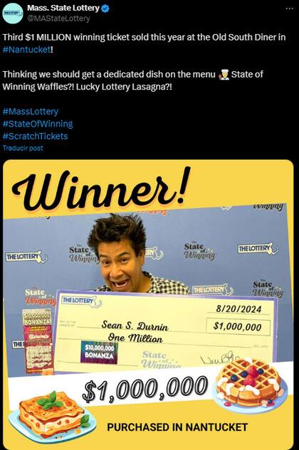 Sean Durnin fue la cuarta persona que ganó un premio luego de haber comprado un boleto de lotería en esa tienda