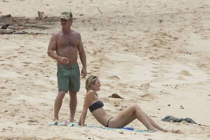 Sean Penn junto a Leila George, con quien siempre mantuvo una relación discreta