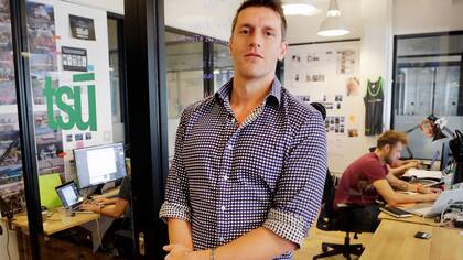Sebastian Sobczak, CEO de Tsu.co, en las oficinas de la compañía en Nueva York