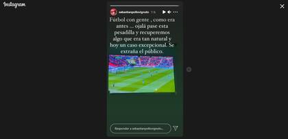 Sebastián Vignolo y su deseo de que vuelva el fútbol con público