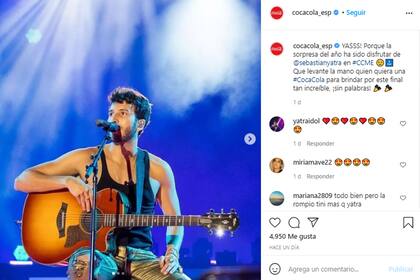 Sebastián Yatra cerró el Coca-Cola Music Experience, y los fanáticos se ilusionaron con la posibilidad de que cantara una canción con Tini Stoessel