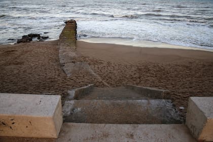 Sector de playa del extremo sur del frente céntrico de Miramar, donde ocurrió el ataque durante la madrugada