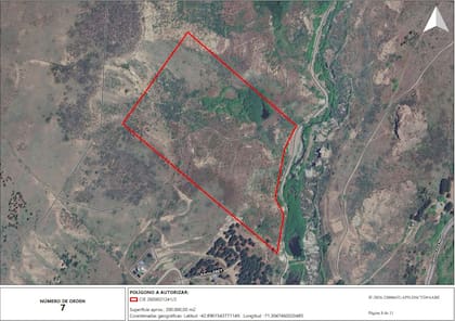 Sector lindero al Río los Bandidos, en Esquel; será subastado por AABE