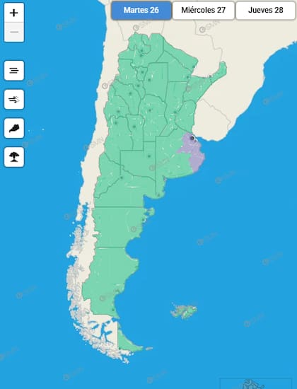 Según el mapa del SMN, Buenos Aires es la única provincia que sigue en alerta por niebla