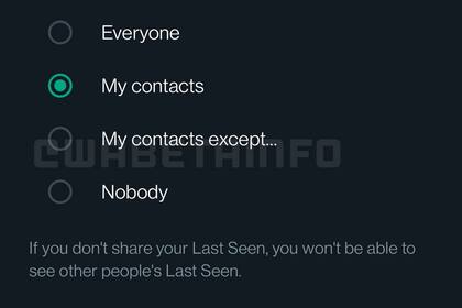 Según el sitio WABetaInfo, el ajuste de privacidad de Estados de WhatsApp estará disponible en más opciones de configuración dentro de la aplicación de mensajería