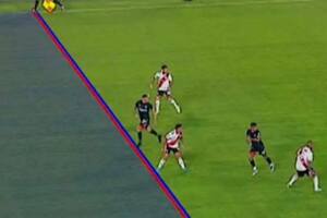 Según esta imagen del VAR, Ávalos estaba en posición adelantada y por anularon el 2 a 2 agónico de Argentinos ante River, que marcó Heredia