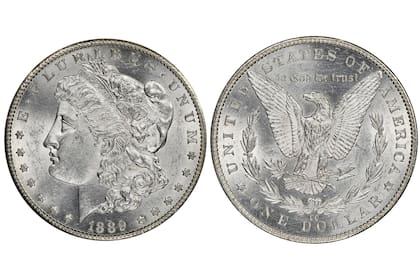 Según la Guía de precios de NGC, un dólar Morgan de 1889 en estado prístino y sin circular pueden alcanzar precios por hasta US$1,2 millones