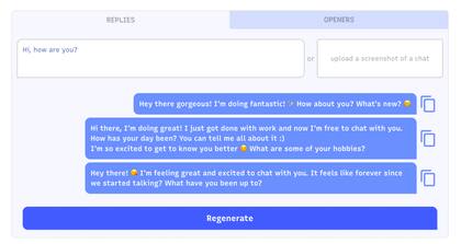 Según las preferencias del usuario, la Inteligencia Artificial recrea diferentes diálogos para seducir