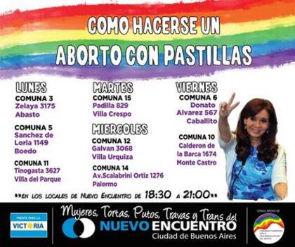 Según Nuevo Encuentro, este afiche no se mostró en el colegio, sino que está presente en los locales partidarios