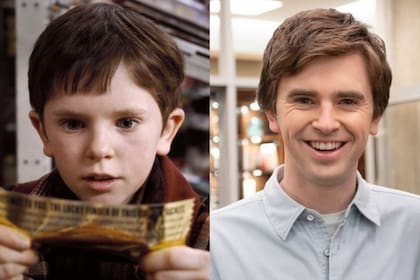 Según pasan los años: el actor Freddie Highmore cuando asumió el papel de Charlie Bucket en la película de Burton y en la actualidad