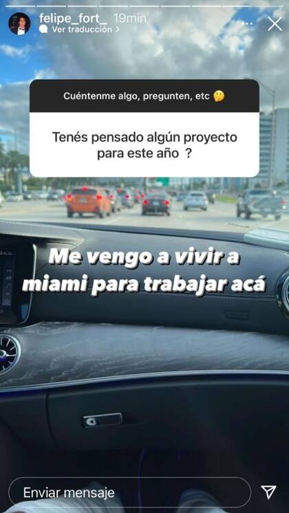 Según reveló, este año se mudará a Miami