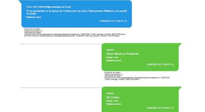 Según se desprende del chat, Martínez Sosa parece referirse a Ignacio Forlón, expresidente del Banco Nación