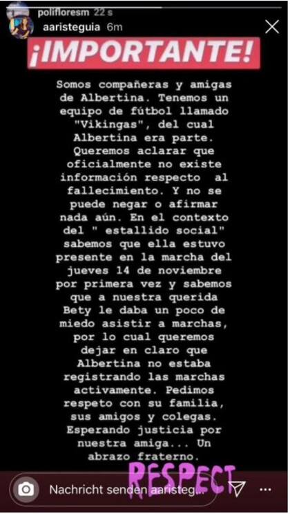 Según sus familiares y amigos, Martínez no participaba activamente de las protestas