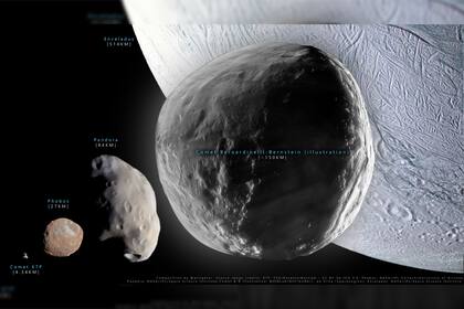 Según un análisis del astrónomo Will Grater, 2014 UN271 también supera en dimensiones al asteroide 55 Pandora (67 kilómetros) y la roca espacial Arrokoth (33 kilómetros), objeto del cinturón de Kuiper