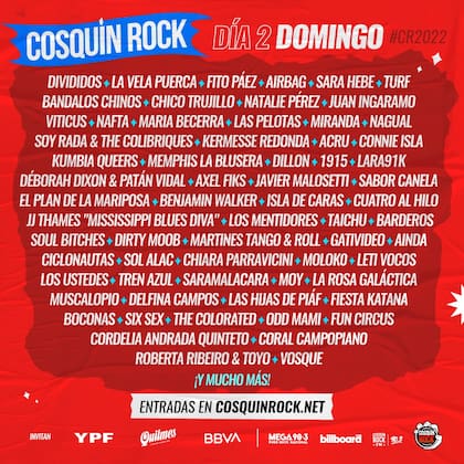 Segunda jornada del Cosquín Rock.