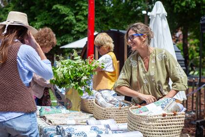 Selección de manteles, repasadores y caminos, en uno de los espacios de Deco de la feria.